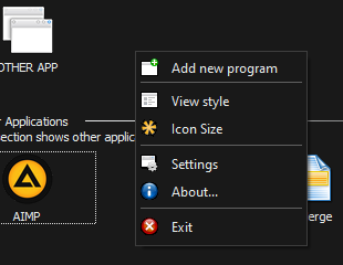 UFM App Manager - Program context menu